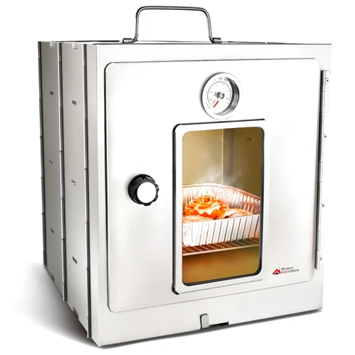 Modern Innovations Portable Camping Oven, Folding Camping Stove for Baking Cinnamon Rolls, Breads, and Muffins, Outdoor Portable Oven for Use with Wood Burning Fire, Propane Stoves, Campers, and More