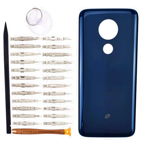 Goodyitou Marine Blue Back Battery Case withPre-Cut Adhesive(USA Version) Replacement for Motorola Moto G7 Power