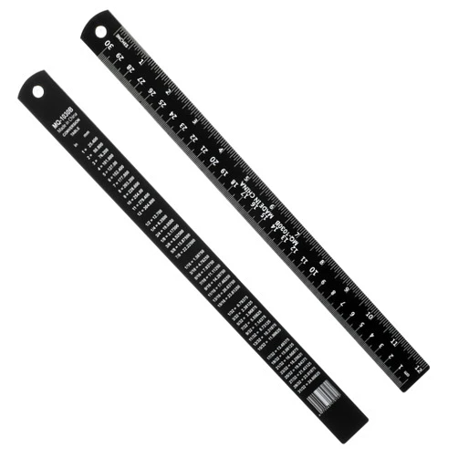 Abeillo 12 Inch/30cm Metal Ruler Kit, Stainless Steel Straight Ruler with Centimeters, Millimeters, Inches and Conversion Table Precision Measuring Tool for School Office