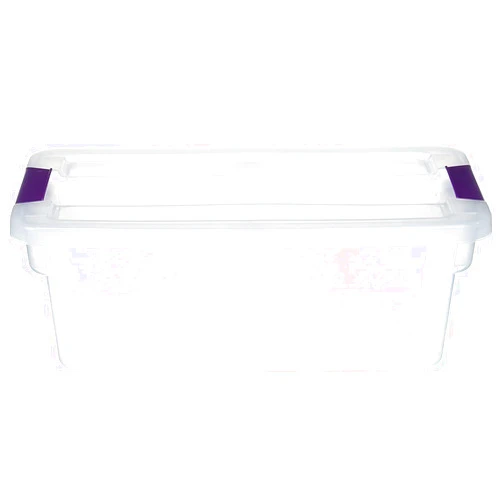 Sterilite 6 Quart (Qt) Clearview Storage Latch Box w/Purple Latches