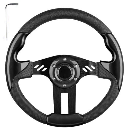 MOSNAI EZGO Steering Wheel Fit Club Car EZGO Yamaha Universal Golf Cart Steering Wheel Club Car DS and Precedent (Black Steering Wheel)