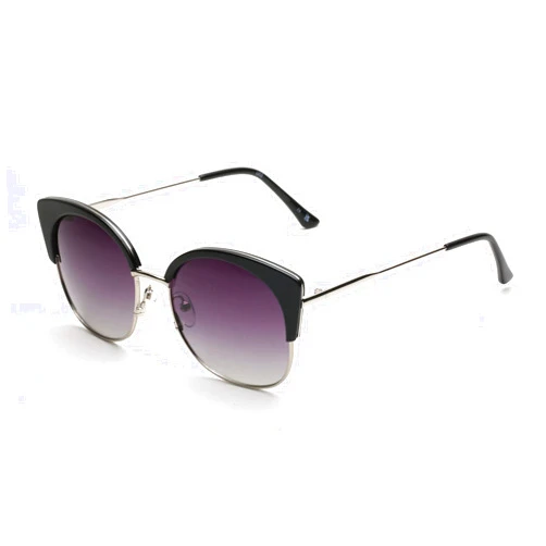 Joohoo Premium Cateye Sunglasses for Women Men Polarized UV Protection Gafas De Sol Lentes De Sol Fashion Cute Shade Black Half Frame Semi-Rimless Gradient Gray Lenses