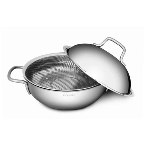 Bella Cuisine Induction Multi Wok Pot Steamer Steam 3-Ply Cooker Strainer Cookware