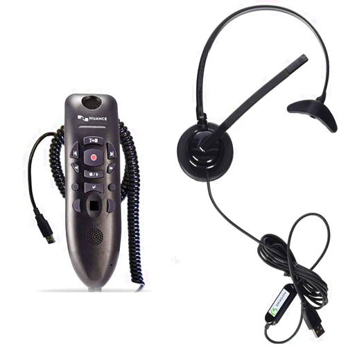 Nuance PowerMic III USB Microphone for Dragon NaturallySpeaking, with Coiled Cord and PC Mouse Control