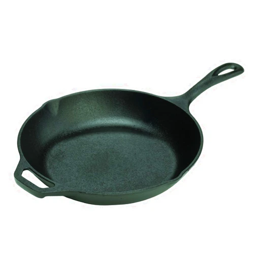 Lodge 10 Inch Cast Iron Chef Skillet. Pre-Seasoned Cast Iron Pan with Sloped Edges for Sautes and Stir Fry. 10