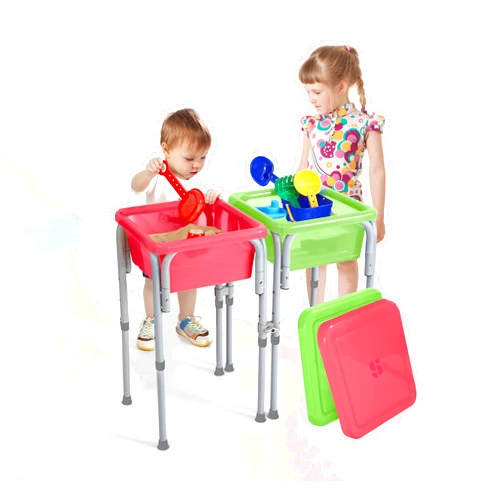 Special Supplies Sensory Activity Table for Kids and Toddlers with 2 Plastic Buckets, Easy Build Frame, and 7 Beach Toys for Interactive, Hands-On Learning Water, Sand, and STEM Play
