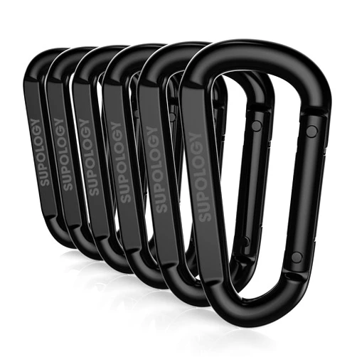 SUPOLOGY Carabiner Clip, Heavy Duty Steel Carabeaners 1100 lbs,3