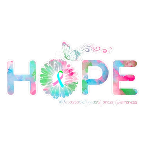 BKR Graphics Hope Butterfly Flower Metastatic Breast Cancer Awareness T 111 Bumper Sticker Vinyl Decal 5