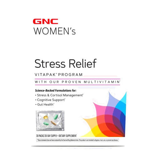 GNC Women's Stress Relief Vitapak, Stress & Cortisol Management, 30 Count