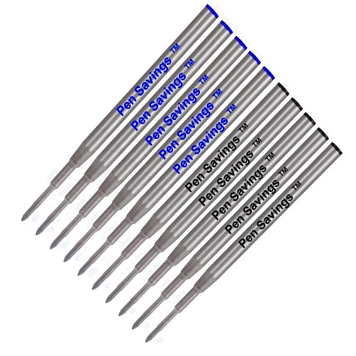 Pen Savings 10 Pack, Pen Savings Ballpoint Pen Refills Compatible with Montblanc Twist Style Ballpoint Pens, Medium Point (Bulk Packed) (Black)