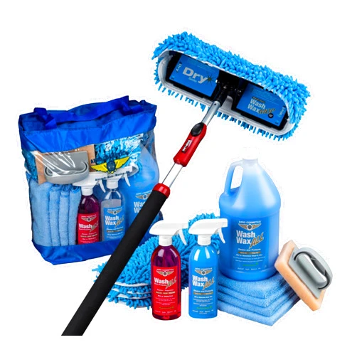 Aero Cosmetics Waterless RV Aircraft Boat Wash Wax Mop Kit with Deluxe Pole 3' 9