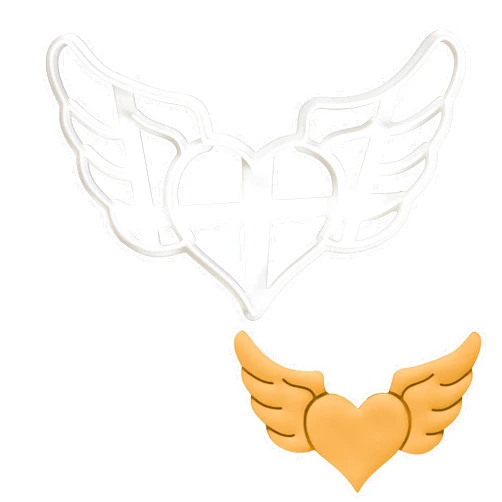 Bakerlogy Heart with Angel Wings cookie cutter, 1 piece - Bakerlogy