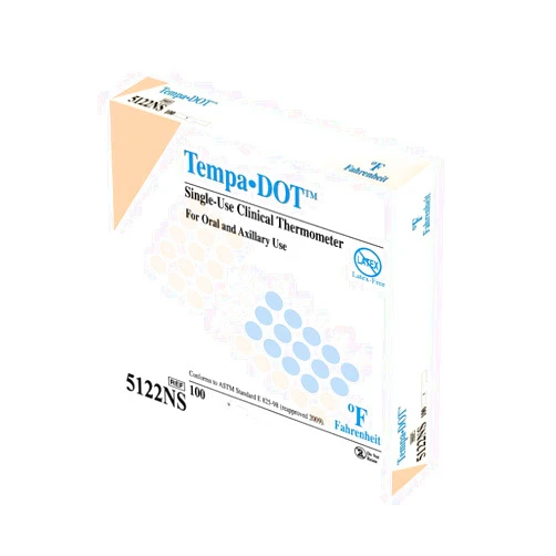 TEMPA-DOT TempaDOT 100 Pack - Fahrenheit – Single-Use Clinical Thermometers for Oral or Axillary Use – Highest Accuracy & Prevention of Patient Cross-Contamination