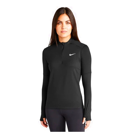 Nike Women's Dri-Fit Element Long Sleeve Running Top, Black/White, S