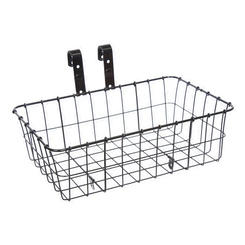 Wald 137 Standard Medium Front Handlebar Bike Basket with Hardware - Weather Resistant in Black - 15 x 10 x 4-3/4