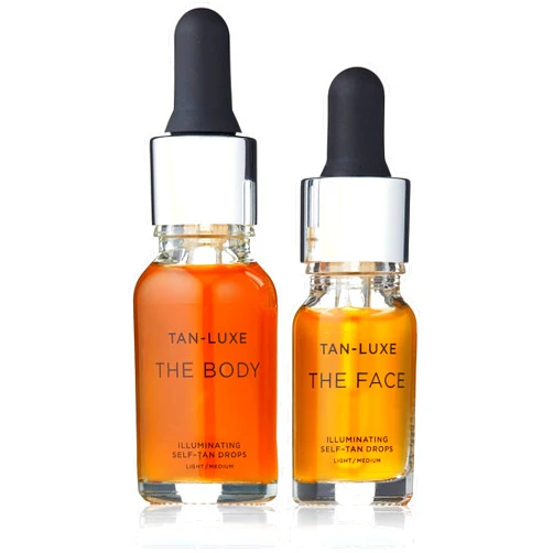 TAN-LUXE Glow Getter Kit - The Face, 10ml, and The Body, 15ml, Illuminating Self-Tan Drops - Cruelty Free & Vegan