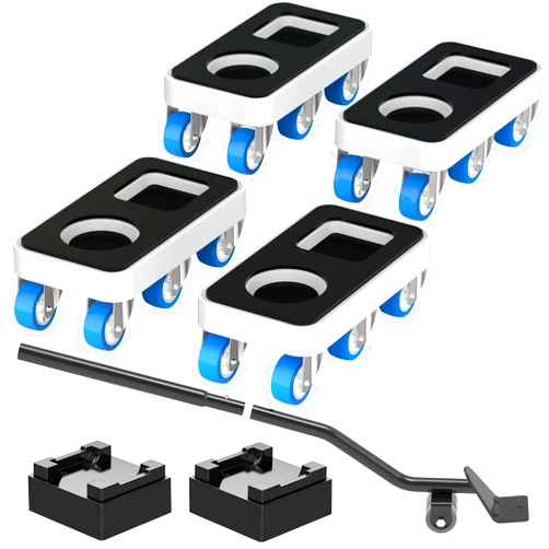 Kiss Core Furniture Dolly with Dual Groove Design: Furniture Sliders with 6 Wheels - for Various Types of Furniture Legs - for Moving Heavy Duty Sofa Bed - Load Capacity Up to 950lb