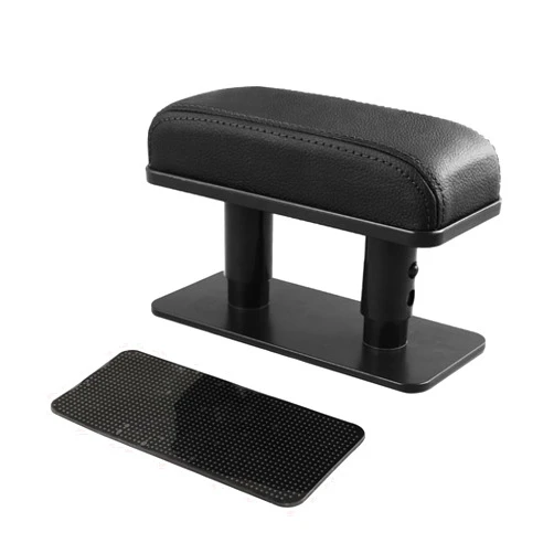 Suvnie Car Elbow Support Pad, Adjustable Height Armrest Rest Pad for Auto Door, General PU Leather Automotive Central and Side Booster Pad for All Seasons, Universal Car Accessories (Black)