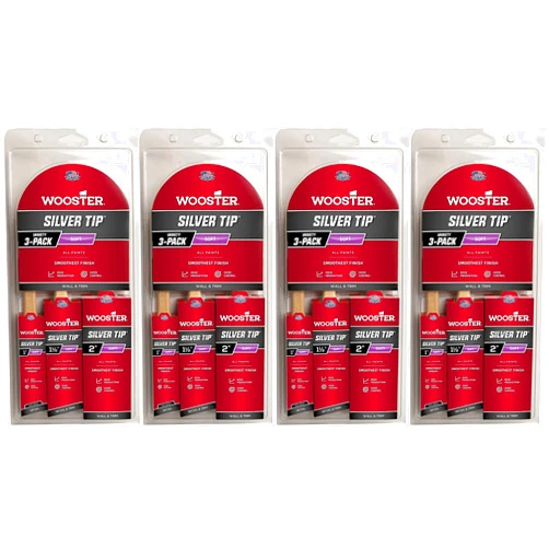 Wooster Brush 4 Set 5229 Silver Tip Variety 3 Pack