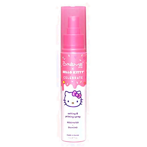 The Crème Shop x Hello Kitty - Korean Skin Care Celebrate Priming & Setting Facial Spray (Rose Water & Diamond) - Hydration, For Makeup, Natural Essence