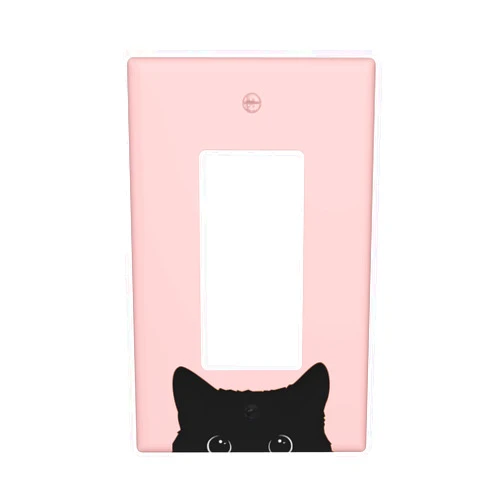 Aevaxy Cute Cat Single Rocker Light Switch Cover Decorative Wall Plate 1 Gang Decorator Switch Plates Outlet Covers, 4.50 x 2.76 Inch, Pink