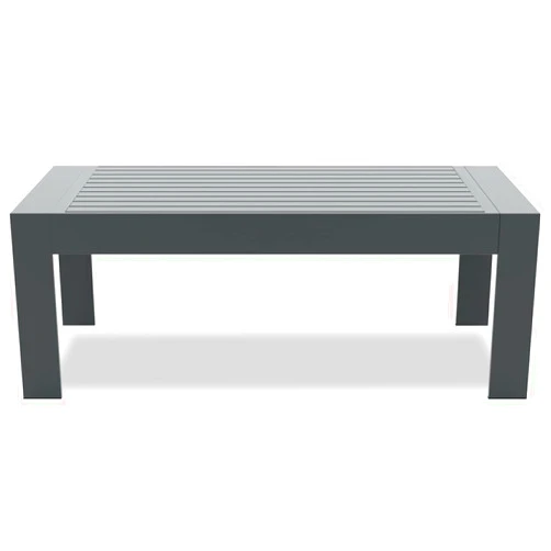 LayinSun Aluminum Outdoor Patio Coffee Table Modern Rectangle All-Aluminum End Table with Metal Frame