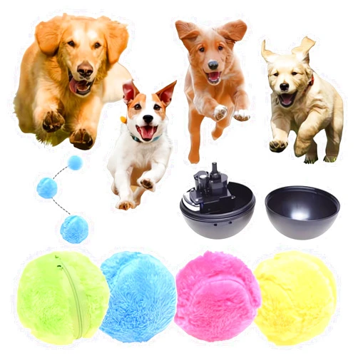 Kepizal Active Rolling Ball - 2023 New Self Automatic Rolling Ball Dog ＆ Cat Toys Set, Interactive Self Moving Balls Toys for Large Small Dogs, Smart Moving Pet Toys for Dogs Aggressive Chewers (2 SETS)
