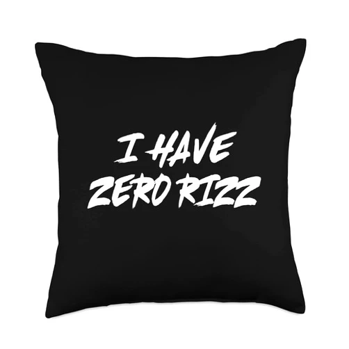 I Have Zero Rizz I Got That L Rizz Ironic Memes I Have Zero Rizz I Got That L Rizz Ironic Meme Throw Pillow