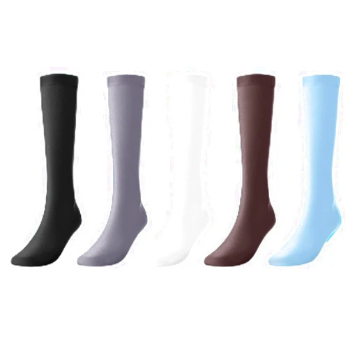 CRAIB 5 Pairs Multi - L/XL Graduated Compression Socks 15-20 mmhg for Men & Women Knee High Best All Day Support