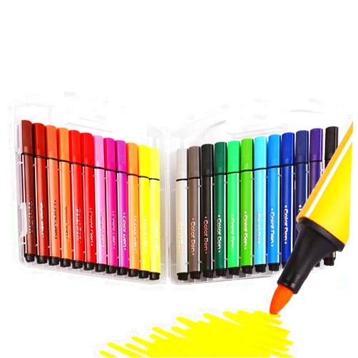 SAYEEC 24 Assorted Colors Coloring Pens Washable Marker Set for Kids Art Marker Kit Children Drawing Pen Medium Point for Adult Coloring Books/Manga/Comic/Calligraphy/Sketching