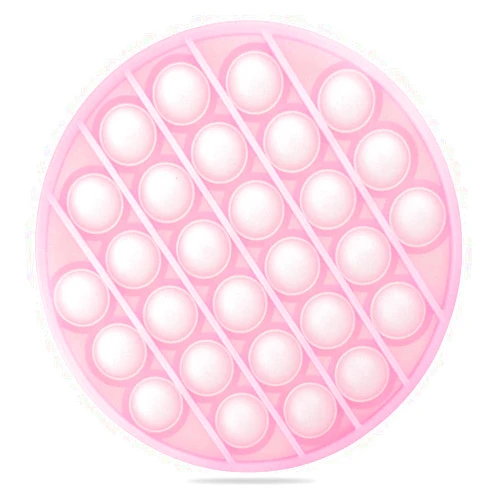 LEBEMPEL Push Pop Bubble Sensory Fidget Toy Glow in The Dark Silicone Stress Reliever Toys for Adults and Kids Fluorescent Toys (Pink)