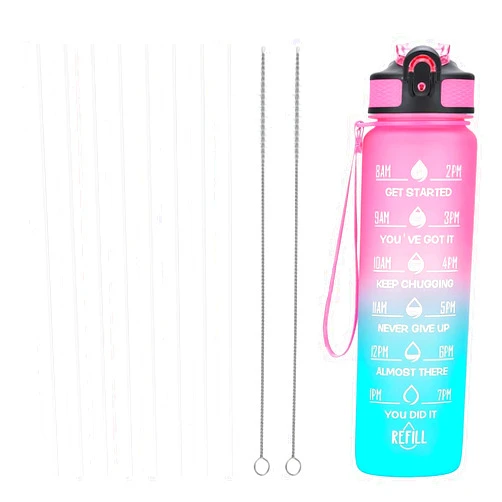Bubrike Replacement Straws Compatible with Zak Designs Water Bottle 16oz,19oz,25oz,27oz With Locking Spout Cover-8 Straws And 2 Straw Brushes.