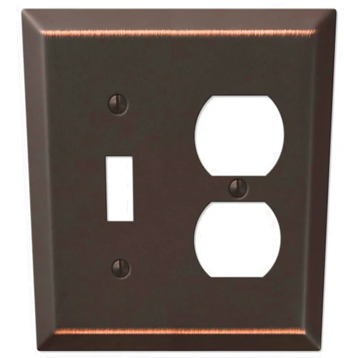 Amerelle 163TDDB Century Wallplate, 1 Toggle/1 Duplex, Aged Bronze