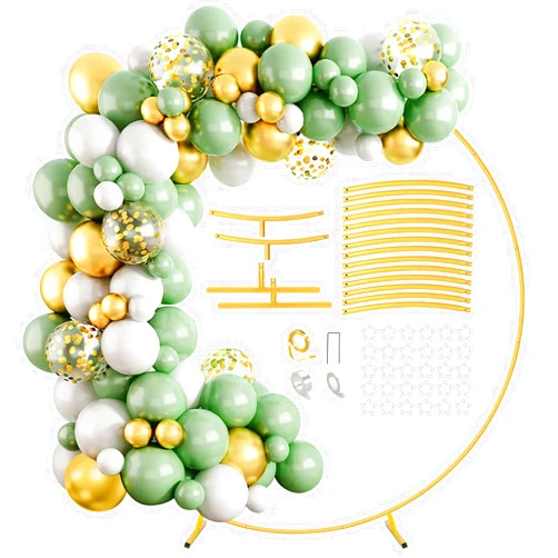 Didforu Balloon Arch Backdrop Stand, 6.6 FT Gold Metal Circle Frame for Wedding, Birthday Party, Banquet Decoration