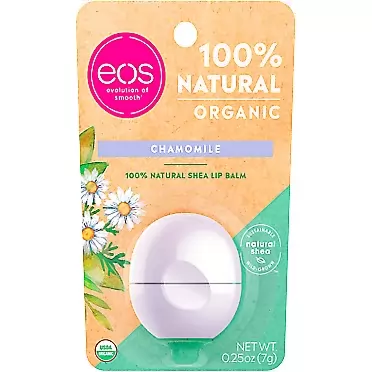 eos USDA Organic Lip Balm - Chamomile | Lip Care to Nourish Dry Lips | 100% Natural and Gluten Free | Long Lasting Hydration | 0.25 oz