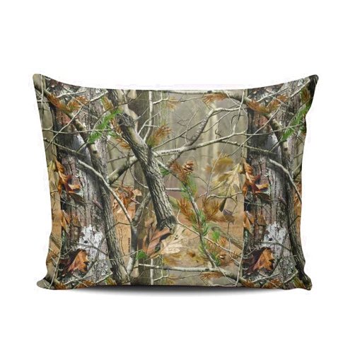 SALLEING Custom Pretty Cute Real Tree Lesves Camouflage Camo Decorative Pillowcase Pillowslip Throw Pillow Case Cover Zippered One Side Printed 12x16 Inches