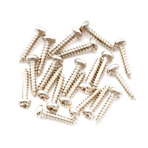 Musiclily Ultra 2.1x10mm Stainless Steel Pan Head Mounting Screws for Acoustic Electric Guitar Bass Tuners Machine Heads, Nickel (Set of 20)