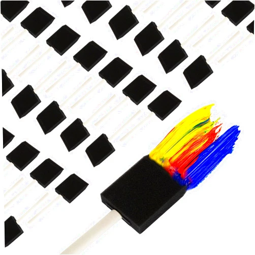 EOEXN 100 Pack 2 inch Foam Brush Bulk Foam Paint Brushes Foam Sponge Brush with Wood Handle Sponge Paint Brush Foam Brushes for Painting, Acrylics, Stains, Varnishes, Crafts