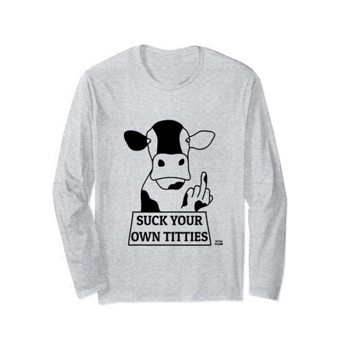 Seitan Panado Suck Your Own Titties - Original Illustration - BeVegan Long Sleeve T-Shirt