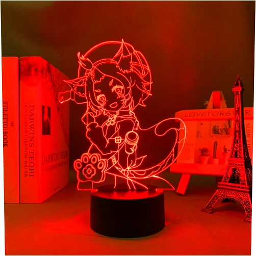Vcvcvc Game Led Night Light Genshin Impact Diona Figure for Room Decor Kids Birthday Gift Genshin Impact Table Led Lamp