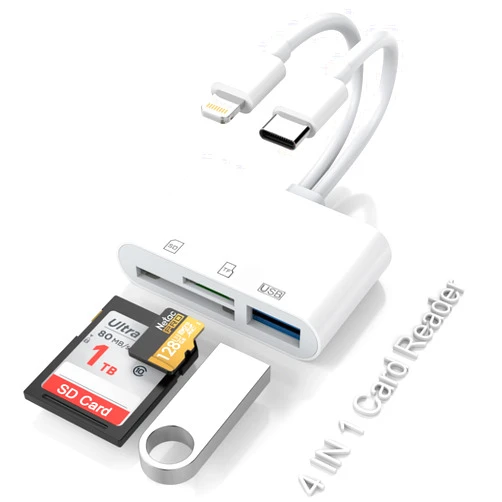 MTAKYA AP439 5-in-1 Lightning to USB Adapter - SD/TF Card Reader for iPhone, iPad, MacBook, Samsung, Android - USB 3.0, Memory Card Viewer