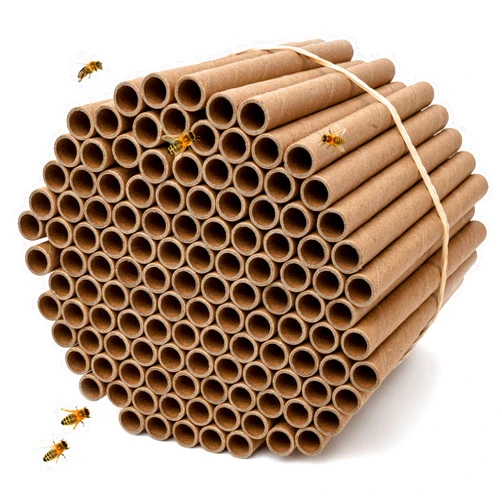 Rivajam 125 Mason Bee House Cardboard Nest Tubes Refill Pack | Solitary Bee Hive & Mason Bee Supplies | Mason Bee Starter Kit & Bee Habitat Garden Gift | Bee Hotels Tubes & Bee Nest Box Inserts Liners