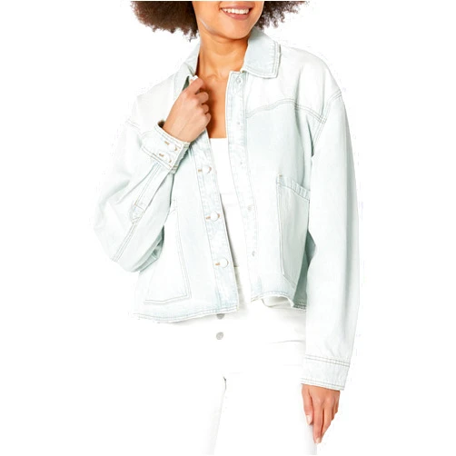 [BLANKNYC] Women's Luxury Clothing Denim Trucker Jacket, Comfortable & Stylish Coat