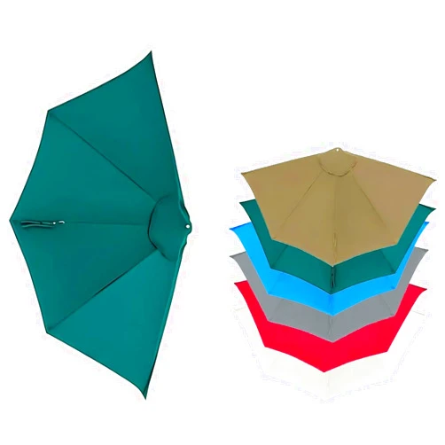 RRBYOR72 9ft Replacement Top Cover Half Patio Umbrella Canopy Polyester Fabric UV Resistant Detachable Machine Washable (Green)