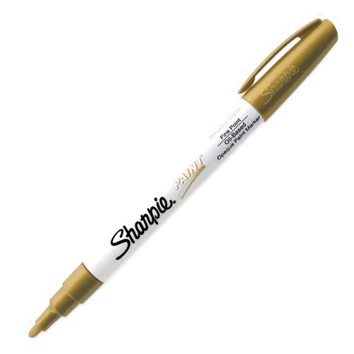 Sharpie Paint Marker, Oil Base, Fine Point, Gold, Each