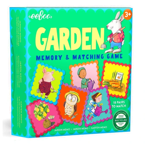 eeBoo: Garden Little Square Memory & Matching Game, Developmental and Educational Fun, 18 Pairs to Match, Builds Memory Skills, for Ages 3 and up