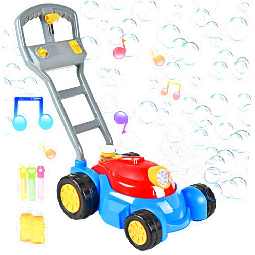 BOMOCO Upgraded Bubble Lawn Mower Toddler Toys, Kids Bubbles Toys for Boys Girls Age 1 2 3 4 5 6 Year Old, Toddler Birthday Outdoor Party Favors Easter Gifts