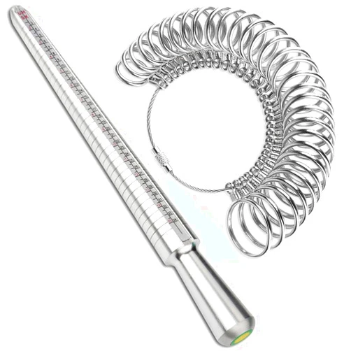 Accmor Ring Sizer Tool Including Ring Mandrel & Ring Sizer Guage, 4 Sizes Ring Measurement Stick Metal Mandrel & Finger Sizing Measuring Tool Set for Jewelry Making Measuring