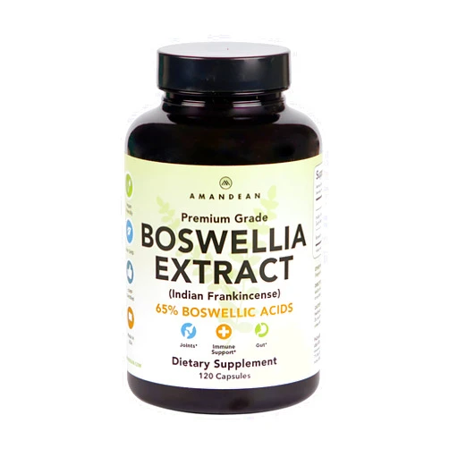 AMANDEAN Boswellia Serrata Extract. 500mg 120 Veggie Capsules. 65% Boswellic Acids with AKBA. Indian Frankincense Inflammation Supplement. Joint Health Support. (Packaging May Vary)