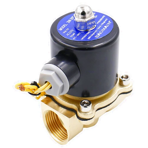 Baomain 3/4 inch Brass Electric Solenoid Valve Water Air N/C Valve AC 220V 2W-200-20